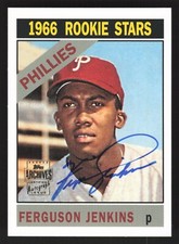 2001 Topps Archives Autographs Fergie Jenkins #TAA102 - HOF - 1966 Reprint Auto