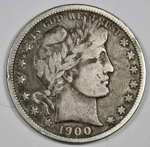 1900-s Barber Half.  Fine.  186925 Cover