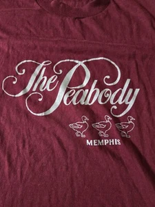 Vintage The Peabody Hotel Memphis T Shirt Tennessee USA Large 42 - 44 maroon  - Picture 1 of 10
