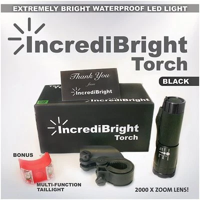 THE TORCH BY INCREDIBRIGHT LUZ LED BICICLETA SUPER BRILLANTE - COLOR NEGRO Foto 1 de 4