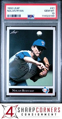 1992 LEAF #41 NOLAN RYAN RANGERS HOF PSA 10 - Image 1 of 3