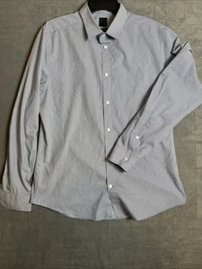 H&M Slim Fit Mens Light Blue Button-Up Shirt Dress Career Size Large - Picture 1 of 7