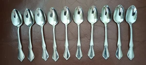 ONEIDA CHATEAU STAINLESS TEASPOONS LOT 10 PC - Picture 1 of 3