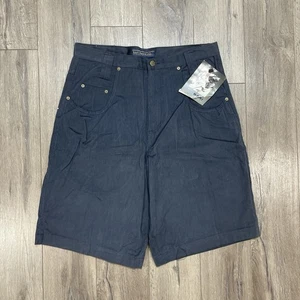 Pantaloncini jeans vintage Karl Kani uomo taglia 34 blu piatto davanti made USA NUOVI CON ETICHETTE - Foto 1 di 11
