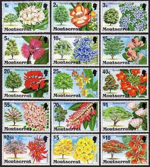 Árboles completos con flores EDSROOM-21334 Montserrat 340-354 MNH 1976 CV$12,60 Foto 1 de 1