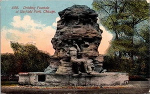FONTANA POTABILE Garfield Park CHICAGO, Illinois IL c1913 cartolina - Foto 1 di 2
