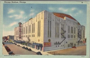 CHICAGO STADIUM Illinois Postcard Street View / Tichnor Linen / 1944 Cancel - Imagen 1 de 2