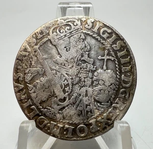 1622 Poland Sigismund III Vasa Ort Quarter Thaler Silver Coin Krakow Mint 6.55gr - Picture 1 of 3