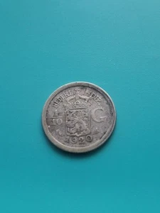 1920 Netherlands East Indies 1/10 Gulden Silver Coin - Picture 1 of 2