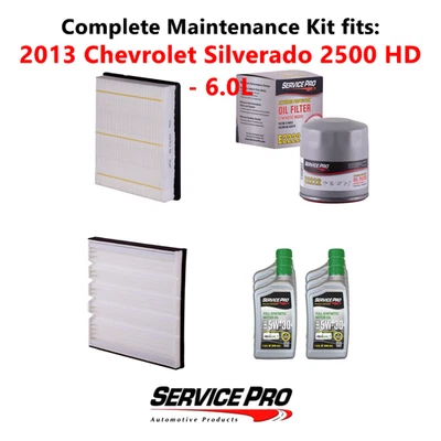 2013 Chevrolet Silverado 2500 HD 6.0L Air, Oil & Cabin Filter Kit (5W-30) Foto 1 de 4