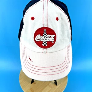 Gorra de bola Coca Cola envejecida negra blanca roja con logotipo correa ajustable - Imagen 1 de 7