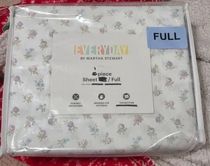 Sábana plana completa floral blanca Martha Stewart - Imagen 1 de 5