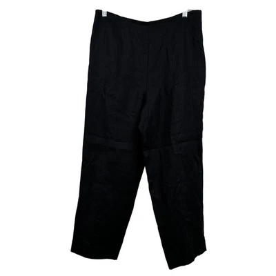 Pantalón Talbots Pantalón Irlandés Lino Vintage Tobillo Negro 12 Oficina Costera Clásico Foto 1 de 4