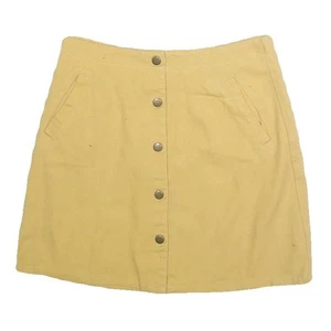 MIAMI Mens Beige Cotton Blend Mini Skirt Button Closure Casual Pocketed Size S - Picture 1 of 6