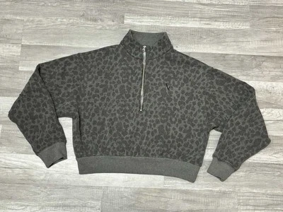 Толстовка Victoria's Secret серая с гепардовым принтом укороченная 1/2 на молнии размер средний - Изображение 1 из 4