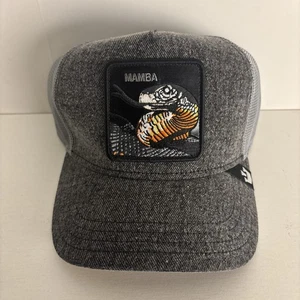 Goorin The Farm Animal Trucker Hat Mamba Snake Viper Denim Gray - Picture 1 of 4