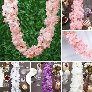 3D Chain Silk Hydrangea 21 ft long Garlands Wedding Party Flowers Decorations - Picture 1 of 22
