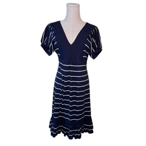 Juicy Couture Navy and White Striped V-Neck Dress. Medium. Great Condition - Picture 1 of 12