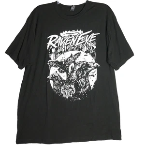 Tultex Adult Size XL Raven Eye llustration Crow Front Graphic Black T Shirt - Picture 1 of 11