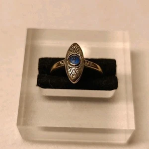Art Déko Ring aus 14K Gold , Diamanten & Saphir , signiert - 2,3 Gramm / 114 - Bild 1 von 22