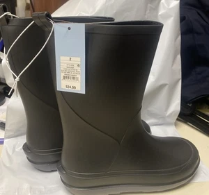 Bottes de pluie imperméables à enfiler Cat & Jack enfant caoutchouc noir taille 2 - Photo 1/5