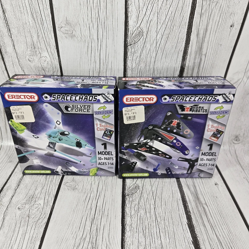 LOT OF 2 BRAND NEW ERECTOR SPACE CHAOS MODELS *SILVER FORCE & DARK PIRATES - Image 1 of 4