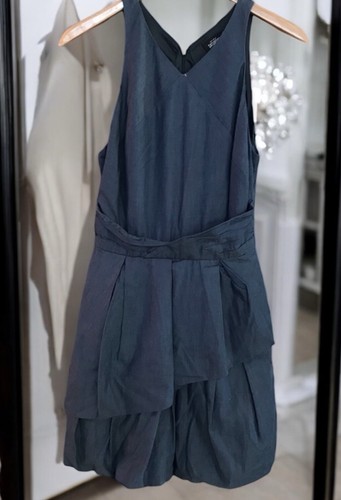 Abito Kate Spade Saturday Chambray senza maniche scollo a V doppio bollo nuovo con etichette taglia 4