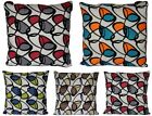 Geometric Modern Design Suede Outlined Jute Finish 16x16 Cushion Cover Sofa Bed