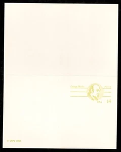 US. UY37. 14c +14c. George Wythe. Paid Reply Postal Card. Unfolded. MNH. 1985 - Picture 1 of 1