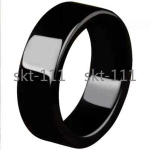 Certified Burma Natural Grade AAA Black Ink Jade jadeite Ring USA. 5.2 to 11.2 - Picture 1 of 12