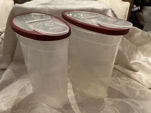 Rubbermaid, 1.5 Gallon, Clear, Cereal Keeper, With Burgundy Lid Set Of 2 - Picture 1 of 1