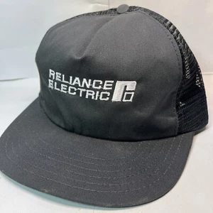Vintage Reliance Electric Black Mesh Snapback Victory Group Hat - Picture 1 of 8