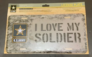 I Love My Soldier United States U.S. Army Metal License Plate Car Truck - Picture 1 of 1