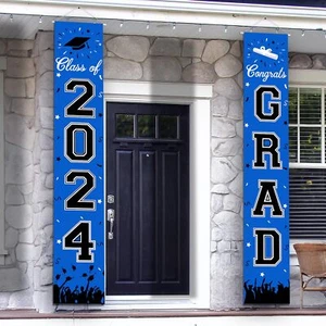 Class of 2024 Banner Blue Graduation Party Decorations Congrats Grad Banner - Picture 1 of 7