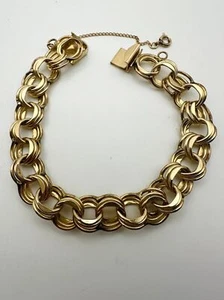 Vintage 12k gold filled link chain Bracelet 7.5” - Picture 1 of 8