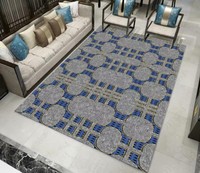 3D Blue Green Leaves Non-Slip Rug Door Shower Play Mat Hearth Floor Carpet 214