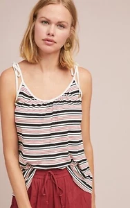NWT Anthropologie Brunel Striped Shoulder tie Tank Sz.M-Fast Shipping - Picture 1 of 3