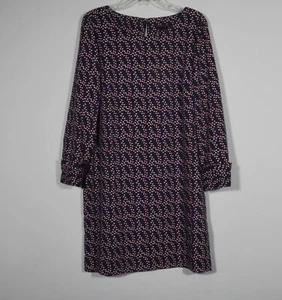 Banana Republic marineblau Mantelkleid mit rot & weißem Druck und plissierten Manschetten Gr. 14 - Bild 1 von 6