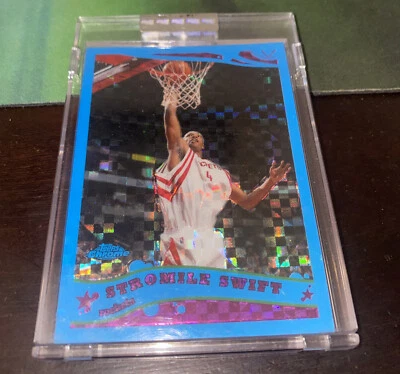 Topps Chrome Basketball Stromile Swift Blue Purple X-Fractor SSP/91 Rockets Griz - Image 1 of 2