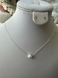 NWT Park Lane Pearl Necklace ELEGANT SIMPLY STATED SILVER TONE RHODIUM PLATE - Picture 1 of 6