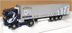 Universal Hobbies scala 1/50 5607 - Camion e rimorchio Scania (Atouts) blu/argento - Foto 1 di 4