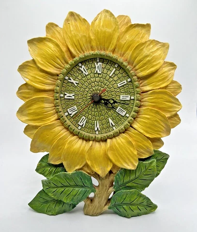 Vintage Battery Powered Sunflower Wall Desk Clock Cover
