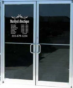Calcomanía de vinilo personalizada para letrero de horario de tienda de negocios 18x20 vidrio para puerta de ventana - Imagen 1 de 1