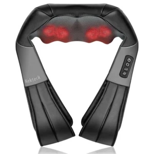 Shiatsu Nacken & Rücken Massagegerät mit Wärme 8 tiefknetende Knoten einstellbare Geschwindigkeit PU - Bild 1 von 7