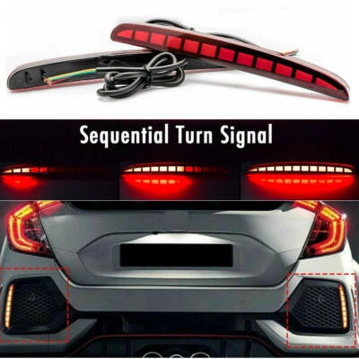Luces de freno LED para parachoques trasero Honda Civic Hatchback 2017 2018 2019 2020 2021 Foto 1 de 4
