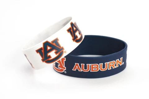 Auburn Tigers Silicone Bracelets 2 Pack Wide [NEW] NCAA Jewelry Bracelet Cover
