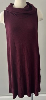 Women’s Express Plum Colored Cowl Neck Size Large Knee Length Dress - Изображение 1 из 4