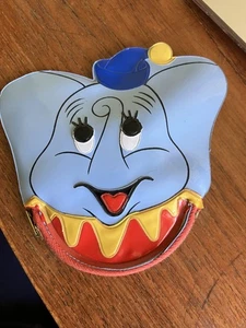 Vintage 60s Disneyland Dumbo Squeaking Plastic Coin Purse Zip Pouch Disney RARE - Picture 1 of 3