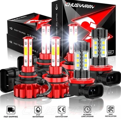 For Ford Ranger 2020 2021 2022 LED Headlight Bulbs Kit High / Low  + Fog Lights - Image 1 of 4