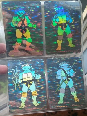 TMNT Vintage Holographic Stickers 1991 Mirage Studios Surge Lic, Inc. Set Of 4 - Image 1 of 4